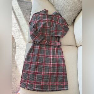 Plaid Dress with Belt